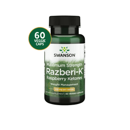 Maximum Strength Razberi-K Raspberry Ketones Swanson 500 mg 60 Veg Caps Verde 38x40