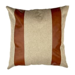 Funda Cojin Decorativo Diseno Lino Cafe Ecocuero 60x60 Beige No requiere variantes por talla