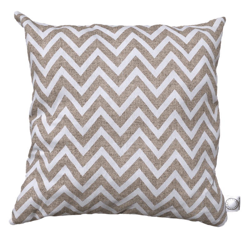 FUNDA COJIN DECORATIVO DISENO ZIGZAG CREMA Y BLANCO 45X45 Beige