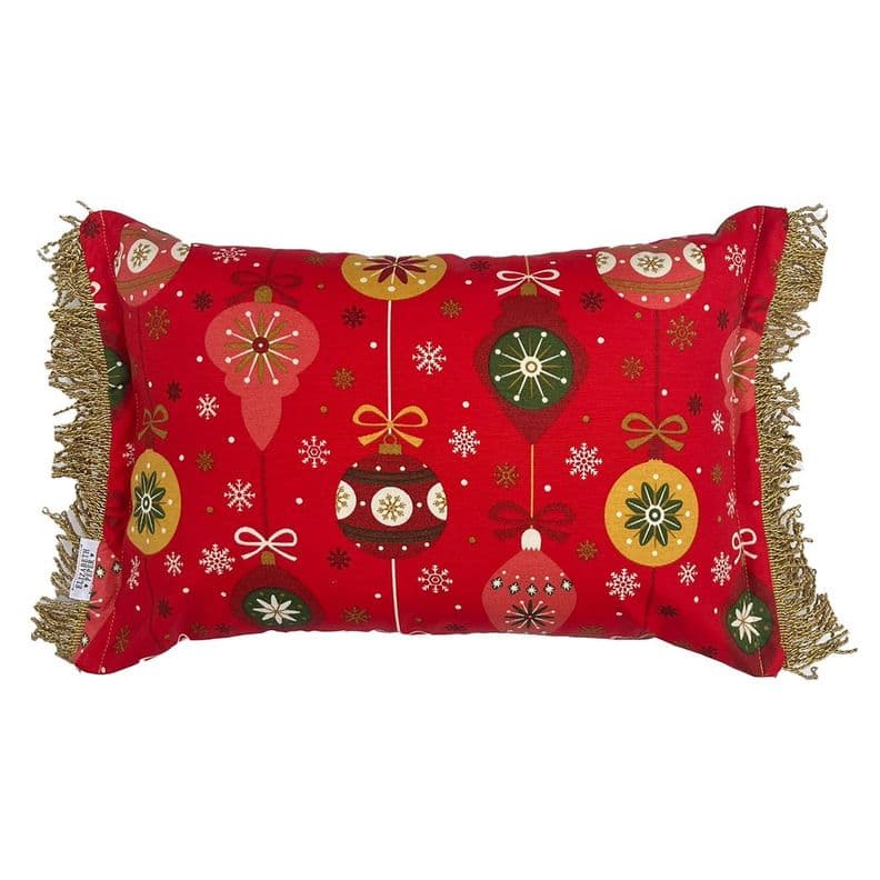 Funda Cojin Decorativo Diseno Festivo Rojo 60x40