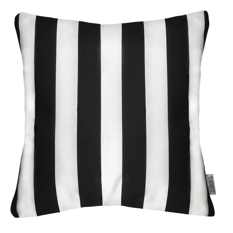 FUNDA COJIN DECORATIVO DISENO RAYAS BLANCO Y NEGRO 45X45