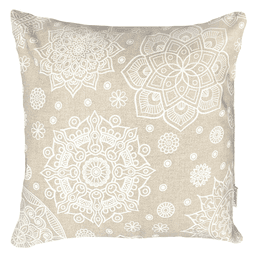 FUNDA COJIN DECORATIVO DISENO MANDALAS CREMA 50x50 Beige