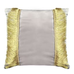 FUNDA COJIN DECORATIVO DISENO FESTIVO GRIS Y DORADO 50x50