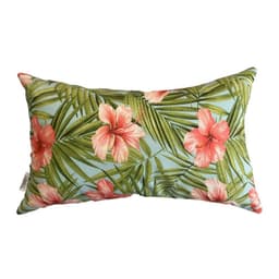Cojin Decorativo Diseno Hibisco Rosa Verde 50x30 Relleno