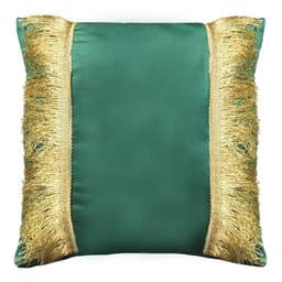 COJIN DECORATIVO DISENO FESTIVO VERDE Y DORADO 50x50 RELLENO