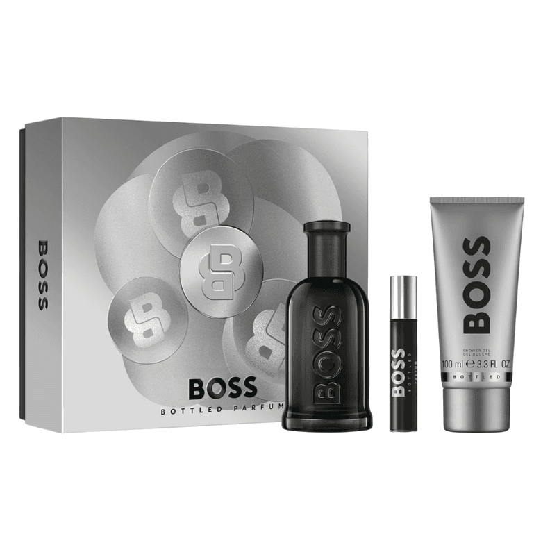 Set Hugo Boss Hombre Boss Bottled Parfum 100 Ml + 10 Ml + Sg 100 Ml 3 Pcs