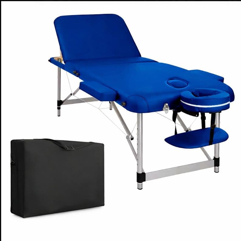 Camilla De Masajes Plegable 3 Cuerpos Deluxe Azul