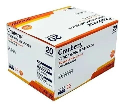 Venda Gasa Elasticada Blanca Cranberry 10cm X 4mts 20 Unds Blanco