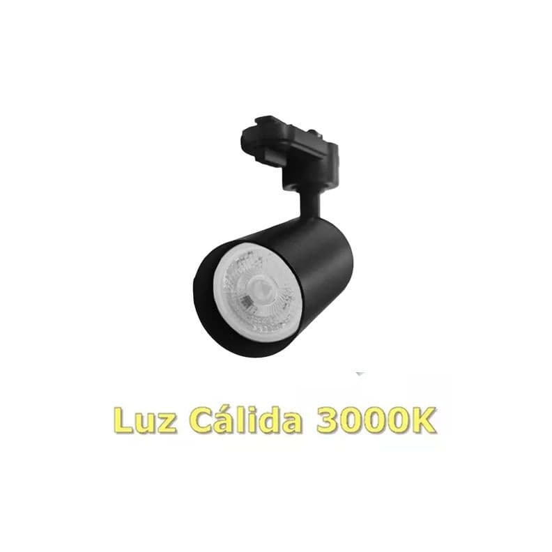 Lampara Riel 3 Focos Luz Calida 1mt Negro Cilindro Moderno