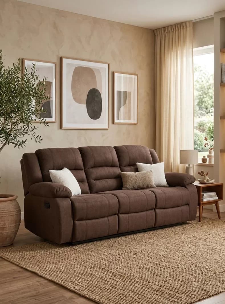 Sofa 3 Cuerpos Reclinable Martell Daniels 98060s Cafe