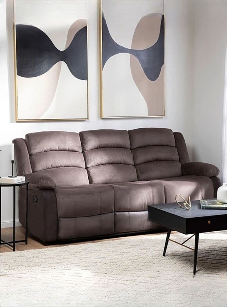 Sofa 3 Cuerpos Reclinable Martell Daniels 98060s Cafe Claro