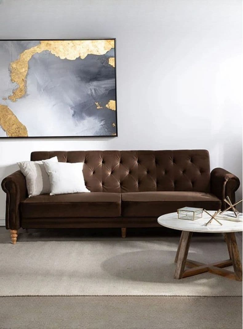 Sofa Futon 3 Cuerpos Clasico Milan EG2025 Cafe