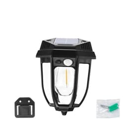 FAROL SOLAR DECORATIVO LUZ CALIDA SIMPLE Negro