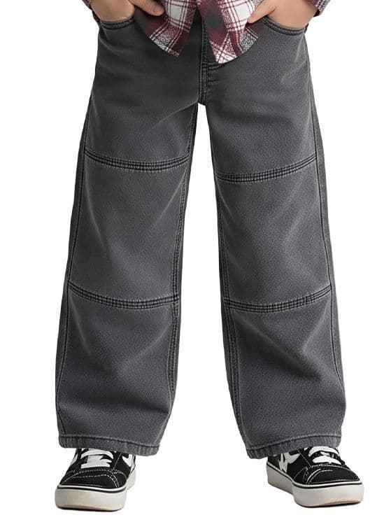 Jeans Ancho Nino Denim Negro 6 anos