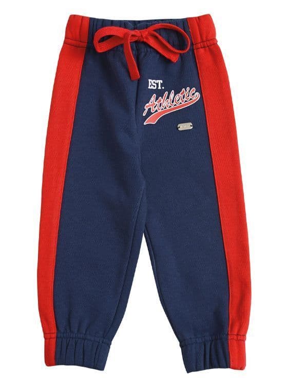 Pantalon Buzo Franela Bebe Nino con Estampado Azul 9