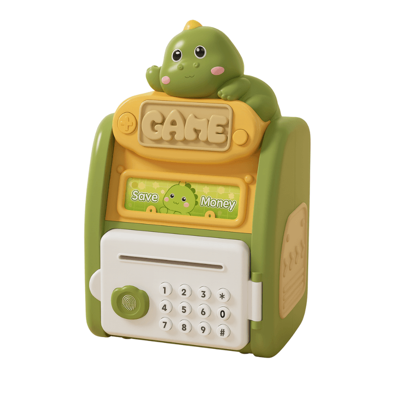Alcancia Caja Fuerte Kawaii Clave Huella Digital Infantil Verde