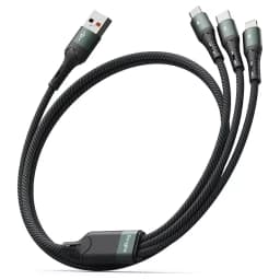 Cargador Ringke 3 en 1 Carga Rapida Multi Cable Negro