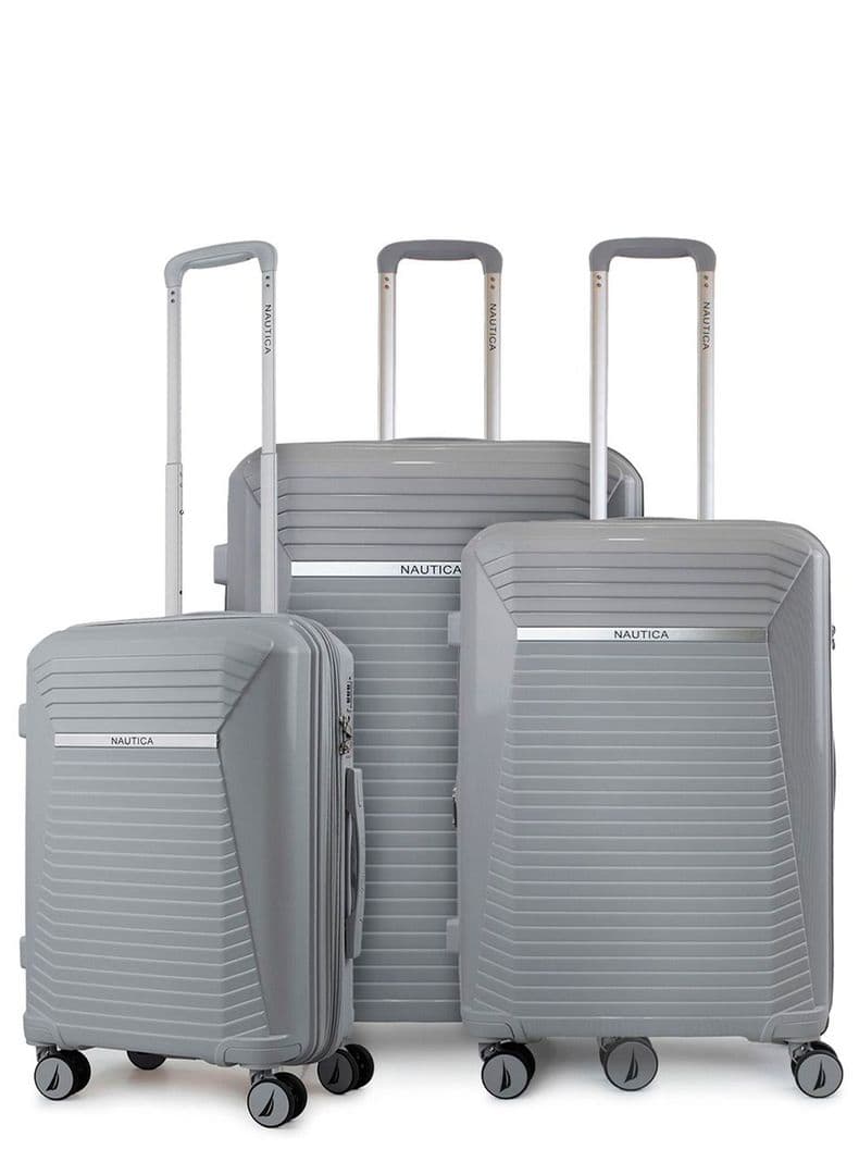 Set 3 Maletas Nautica Niza S+M+L Cabina 10k Mediana 20k y Grande 23k gris