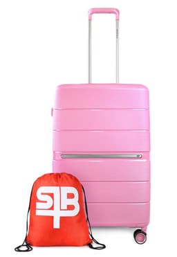 Maleta mediana Xpos rosada + morral de regalo Swiss Bag Rosado M