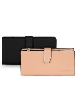 2 Billeteras de mujer Vesta negra y Pink Carven Negro