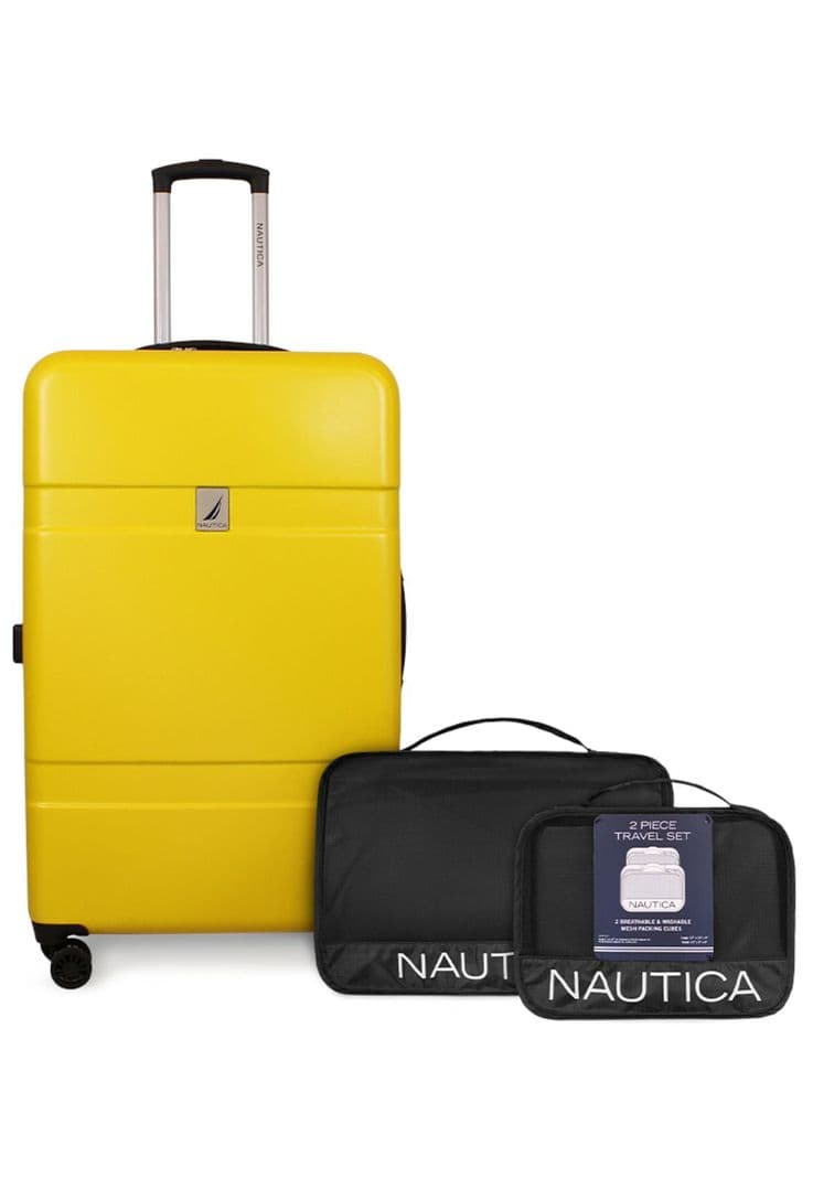 Pack Maleta grande Bora 23kg amarilla + Organizador Nautica Amarillo L