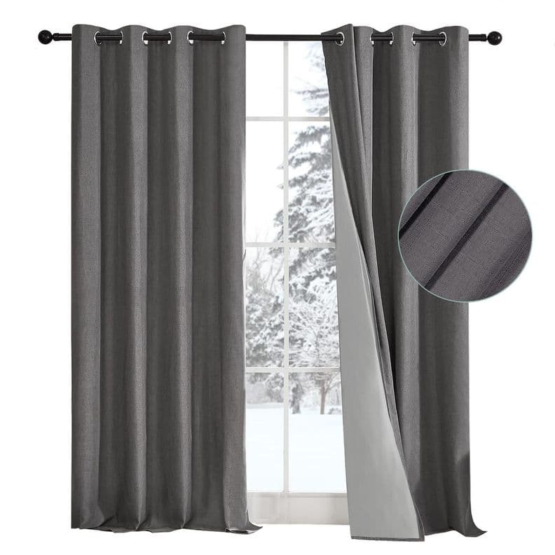 Cortina Blackout Engomada Termica Set 2 Casatua 140x220 Gris Oscuro