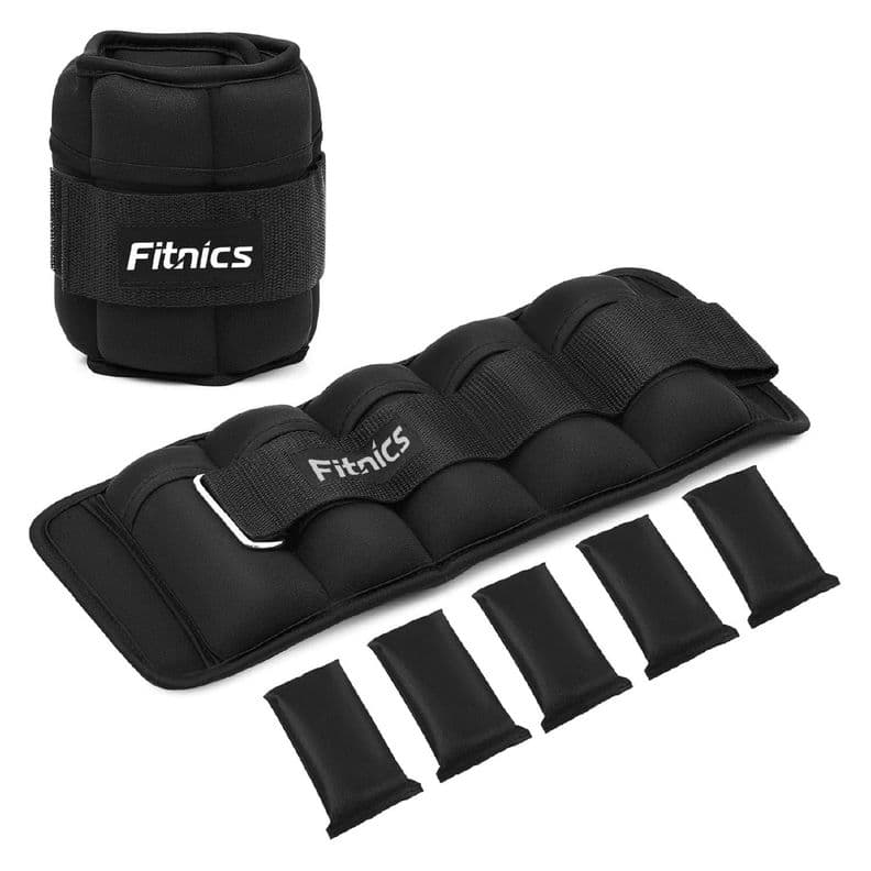 Pesas De Tobillo Tobilleras Peso Ajustable hasta 3 Kg Set 2 Negro