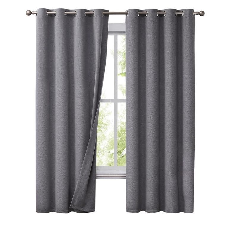 Cortinas Blackout 100% Casatua 2 Panos 140x220 Textura Lino Gris Oscuro