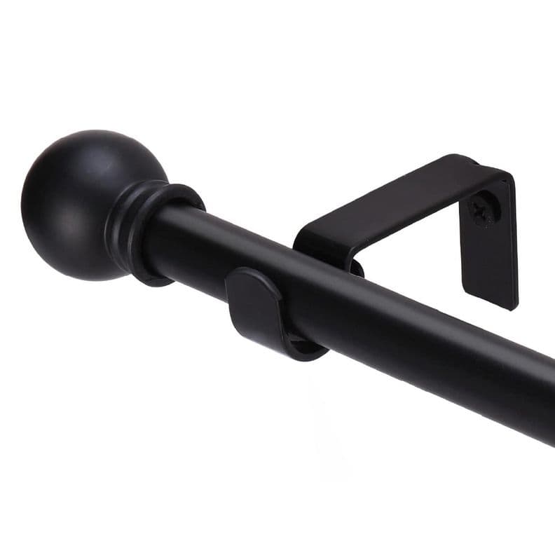 Barra Cortina Casatua Extensible 80 a 210 cm + Soporte Negro