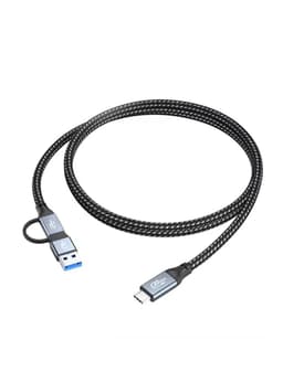 Cable USB C a USB y C 2-en-1 Carga 100W Datos 20G 4K Linkon Gris