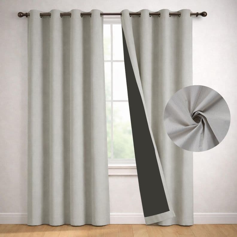 Cortina Blackout 100% Casatua Set 2 Panos 220x135cm Engomada Crema