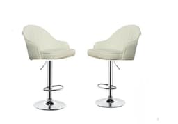 Pack 2 Sillas Bar Nordic Ecocuero Color Blanco