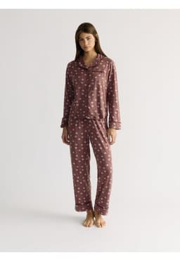 Set Pijama Soles Y Lunas Dreamy Burdeo XS