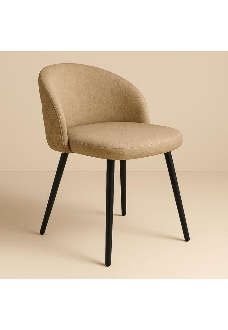 Pack de 2 Sillas Berna Lino Base Negro Beige
