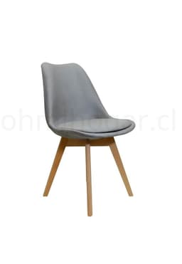 Silla Eames Tulip Velvet Acolchada Gris