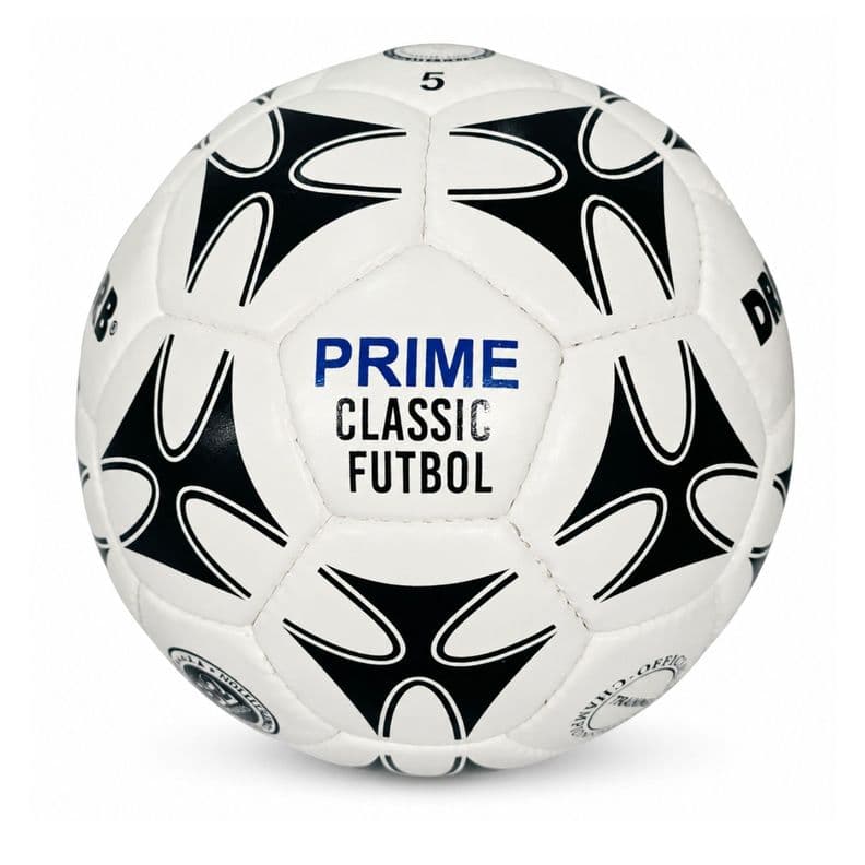 Pelota Futbol N5 DRB Prime Costura a Mano Cuero Blanco 5