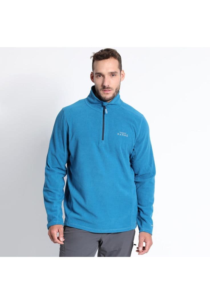 Polar Termico Hombre Valle De La Luna Half Zipper Celeste Turquesa M