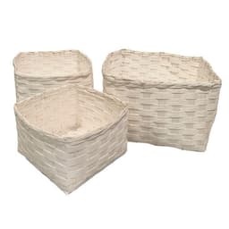 Cestas bambu blancas set de 3 Blanco