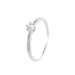 Anillo Plata 925 Solitario Microcircon Plateado 11