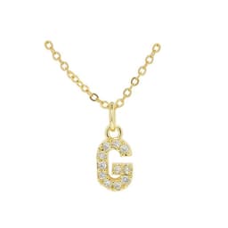 Collar Bano Oro 18k Letra Inicial G Brillitos