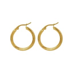 Aros Bano Oro 18k Argollas Tubo Diseno Dorado