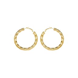Aros Bano Oro 18k Enroscados S Dorado