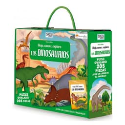 Libro y Puzzle Dinosaurios Blanco