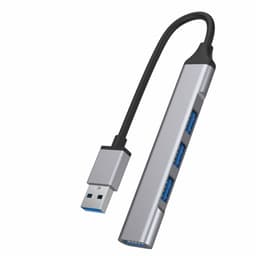 Expansor USB 3.0 Ultra Delgado de 4 Puertos Gris