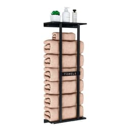 Repisa Con Porta Toallas Estante Toallero Ba o Estanteria Negro