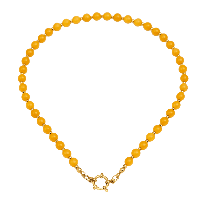 Collar gargantilla Aragonita 6mm chapado en oro 18k Terranova Amarillo