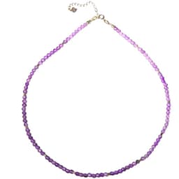 Collar gargantilla Amatista 4mm plata fina 925 Terranova Lila