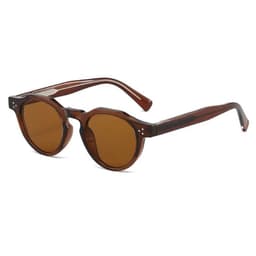 Lentes De Sol Sh511037 Redondo Unisex Vintage Tr90 Uv400 Redondos Cafe