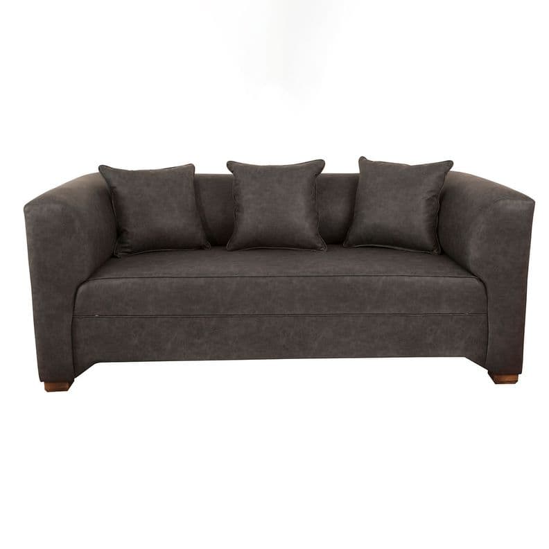 Sofa Metropolitan 3 Cuerpos - Cuero Sintetico Auris Negro