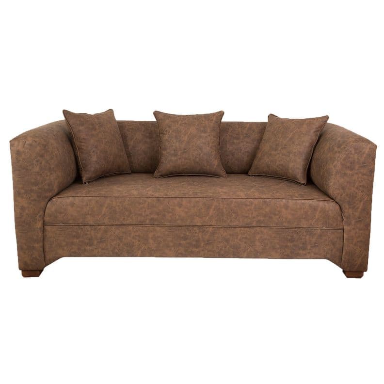 Sofa Metropolitan 3 Cuerpos - Cuero Sintetico Auris Cafe